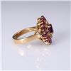 Image 3 : Vintage 14K Yellow Gold Ruby & Diamond Cluster Ring