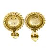 Image 6 : Vintage 14K Gold Florentine Finish Twisted Wire Frame Large Dome Button Earrings