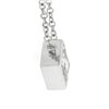 Image 4 : NEW 14k White Gold 0.59 ctw Princess Cut Bezel Diamond Solitaire Pendant Necklac