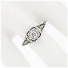Image 3 : Antique Art Deco 18k Gold 0.38 ctw European Diamond Open Filigree Engagement Rin