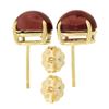 Image 3 : New 14K Yellow Gold 5.57 ctw Oval Cabochon Natural Rich Red Garnet Stud Earrings
