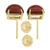 Image 4 : New 14K Yellow Gold 5.57 ctw Oval Cabochon Natural Rich Red Garnet Stud Earrings