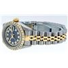 Image 8 : Rolex Ladies Two Tone Sapphire Quickset Blue String Diamond Datejust Wristwatch