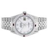 Image 3 : Rolex Mens Stainless Steel White Roman 36MM Diamond And Ruby Datejust Wristwatch