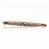 Image 7 : Antique Edwardian Krementz 14k Gold Filigree Milgrain Old Diamond Bar Pin Brooch
