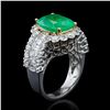 Image 3 : 6.32 ctw Colombian Emerald and 3.27 ctw Diamond Platinum and 18K Yellow Gold Rin