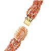 Image 6 : Vintage 24" Multi Strand Coral Bead Torsade Necklace w/ 14k Gold Carved Clasp