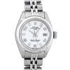 Image 1 : Rolex Ladies Stainless Steel White Dial White Gold Fluted Bezel Wristwatch