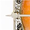 Image 4 : Antique 14K Gold Carved Shell Cameo Hand Etched Floral Filigree Brooch Pendant