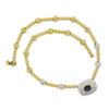 Image 5 : 18K TT Gold 3.30 ctw GIA Bezel Oval Sapphire & Pave Diamond Cable Link Necklace
