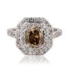 Image 1 : 1.57 ctw Fancy Dark Yellowish Brown CENTER Diamond 14K White Gold Ring (2.31 ctw