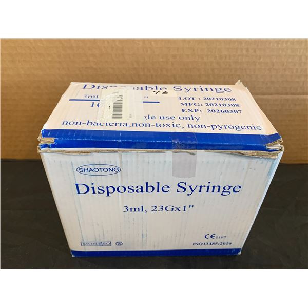 Shaotong Disposable Syringe 3ml. 23gx1 100 Count