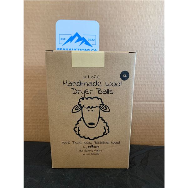 Handmade Wool Dryer Balls 100% Pure New Zealand Wool XL Set of 6