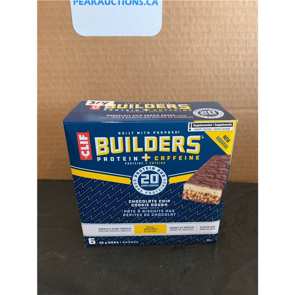Cliff Bar Builders Protein +Caffine Chocolate Chip Cookie Dough 6 Bar Pack BB: Au 2025