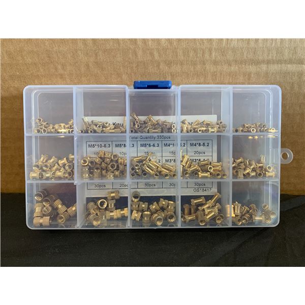 330pcs Brass Female Knurl Insert Nuts - Metric - 15 Sizes