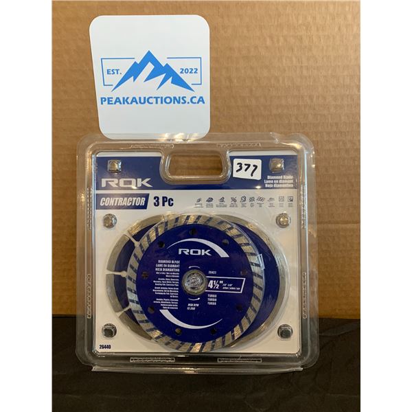 ROK Contractor Diamond Blades 4 1/2" 3 Pack
