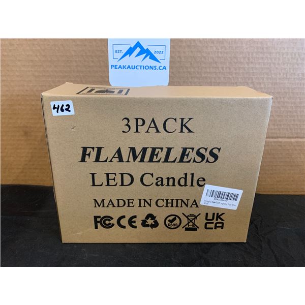 Maple Leah Flameless LED Candles 3 Pack Ivory White