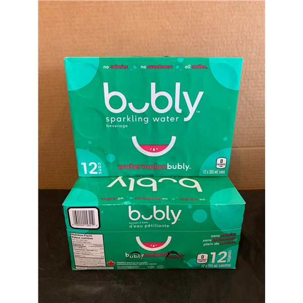 Lot of 2 Bubly Sparkling Water Beverage Watermelon BB De 2024