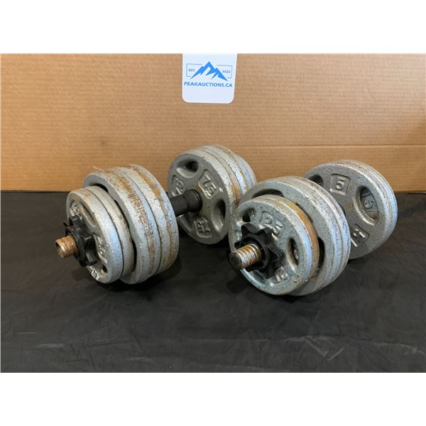 Barbell Set of 2 Multiple weights 50 Pounds Worth
