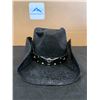 Image 2 : Tovoso Straw Cowboy Hat Medium- Large Black Bull And Brass