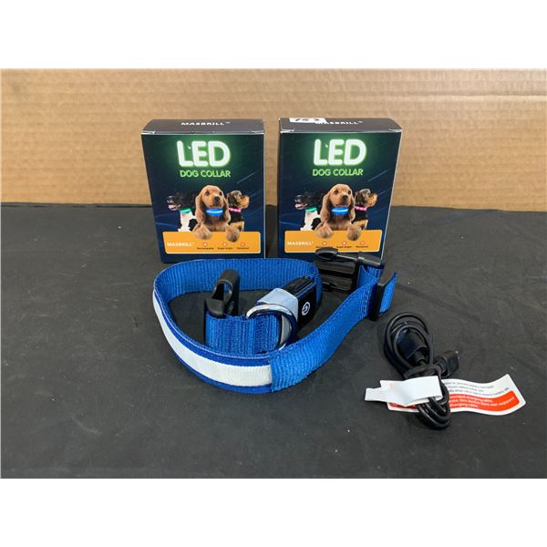 Lot of 2 Masbrill Led Dog Collar For Medium Dog Blue