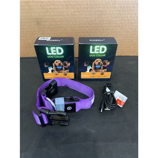 Lot of 2 Masbrill Led Dog Collar for Small Dog Purple