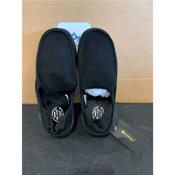 Fitville Mens Flex Moccasin Slippers Black Size 11W