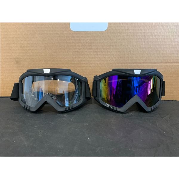 Dirt Bike Goggles 2 Pack 1 Clear 1 Coloured