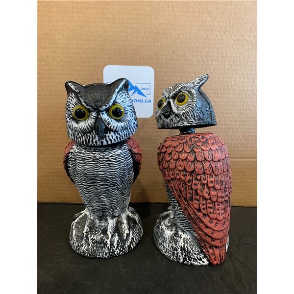 Vansruly 2 Pcs Small  Fake Owl Decoy To Scare Birds Etc 11" Height