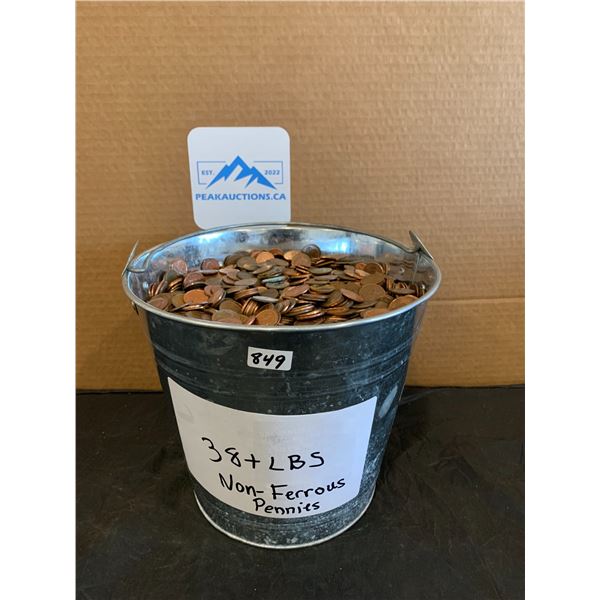 38+ LBS Unsorted Non-Ferrous Pennies (Mostly Canadian - Some US)