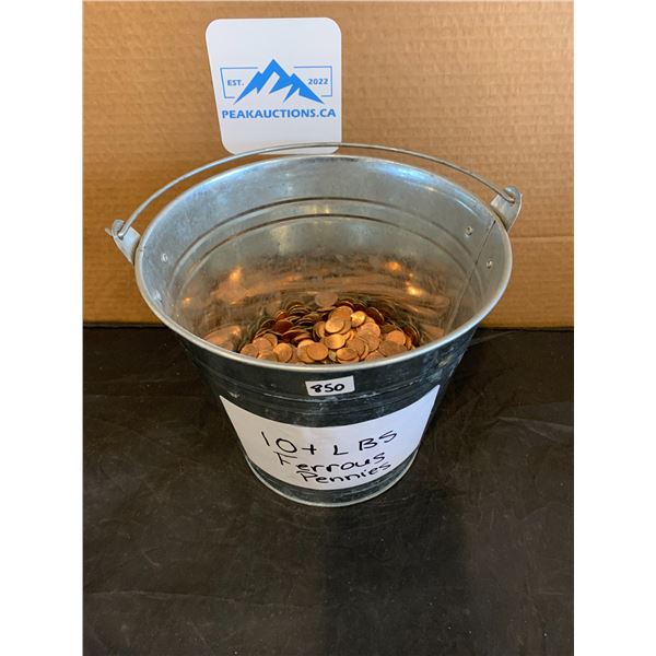 10+ LBS Unsorted Ferrous Pennies (Mostly Canadian - Some US)