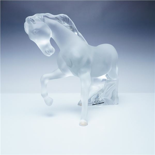 Lalique Cheval Mistral Crystal Horse Sculpture