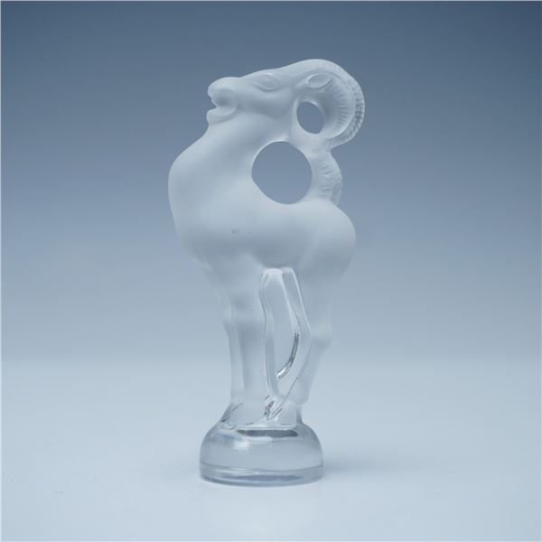 Lalique France Crystal Ram Figurine