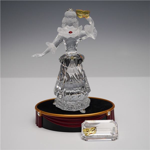 3pc Swarovski Crystal Figurine + Base & Plaque, Columbine