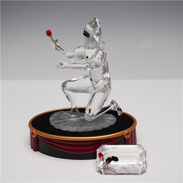 3pc Swarovski Crystal Figurine + Base & Plaque, Harlequin