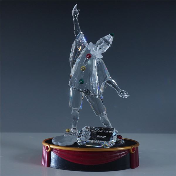 Swarovski SCS Figurine, Pierrot 1999 Annual Edition w/ Base & Plaque