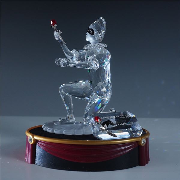 Swarovski SCS Annual Edition Figurine, Harlequin w/ Base & Plaque