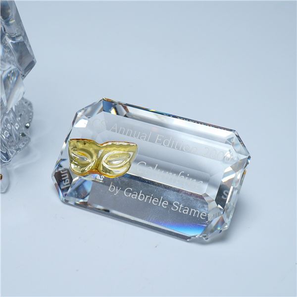 2pc Swarovski Crystal Figurine Columbine with Plaque