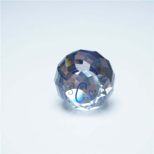 Swarovski Dealer Paperweight No 1 Blue Edelweiss SCS Round