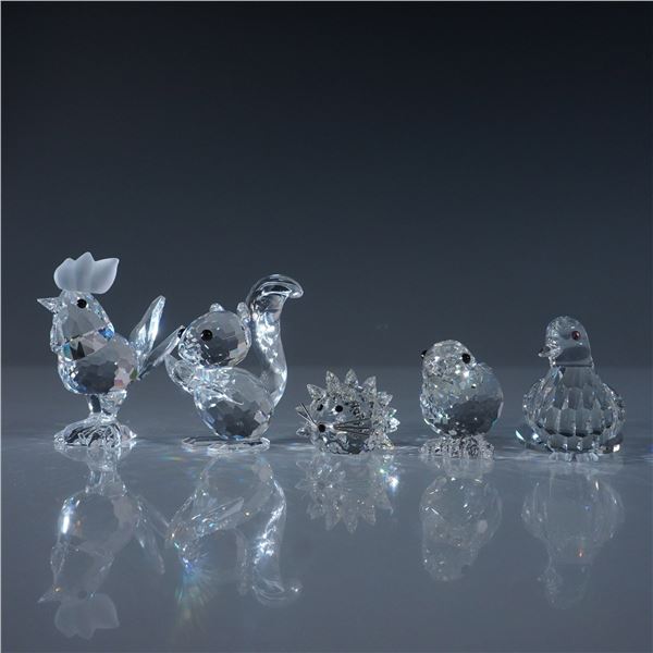 5pc Swarovski Crystal Animal Figurine Lot