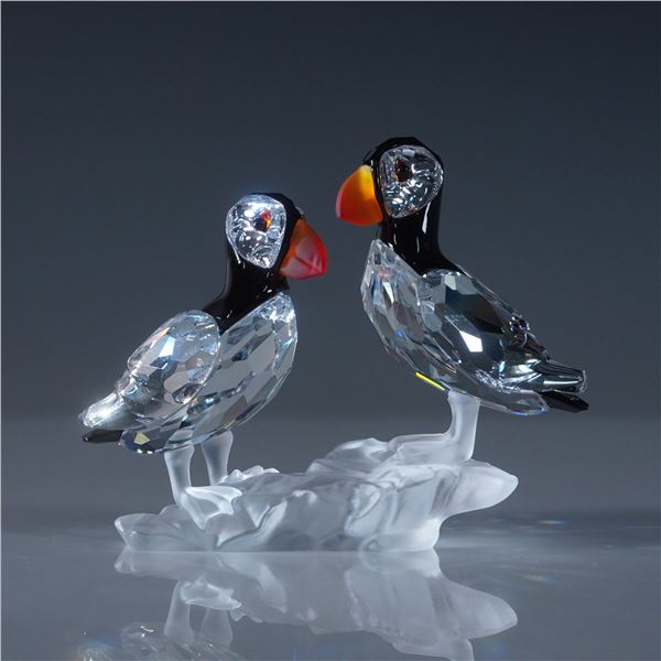 Swarovski Silver Crystal Figurine, Puffins
