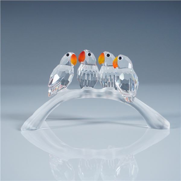 Swarovski Crystal Figurine, Baby Lovebirds w/ Box