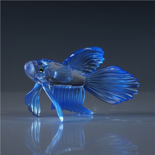 Swarovski Crystal Siamese Fighting Fish Blue Figurine