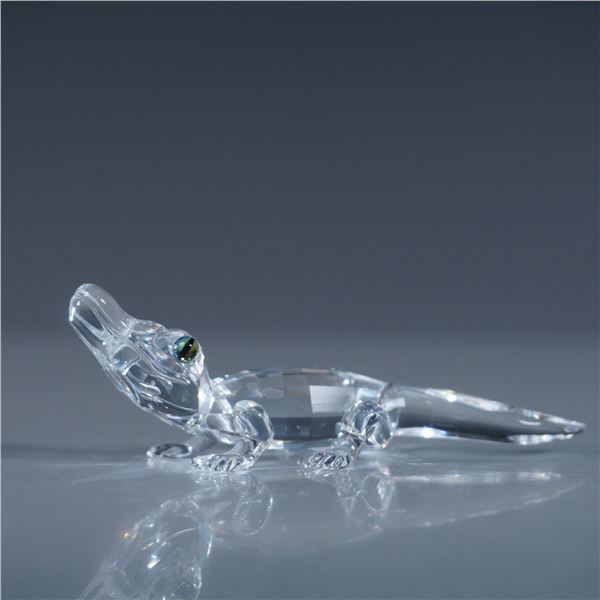 Swarovski Silver Crystal Alligator Figurine with Box