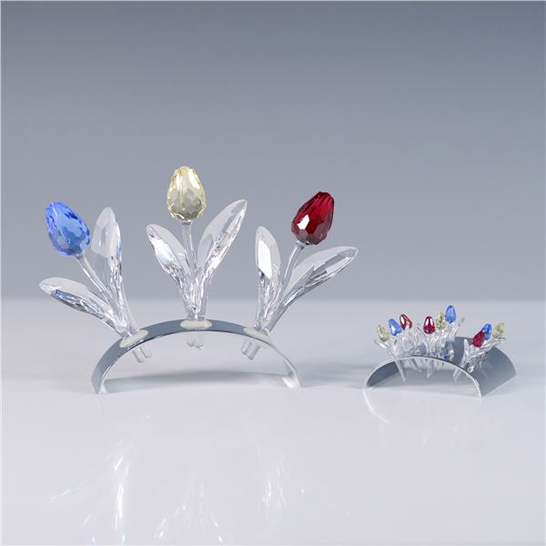 3pc Swarovski Crystal Tulip Display Stands with Original Boxes