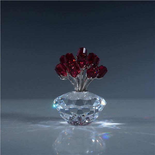 Swarovski Crystal Figurine, Vase of Roses