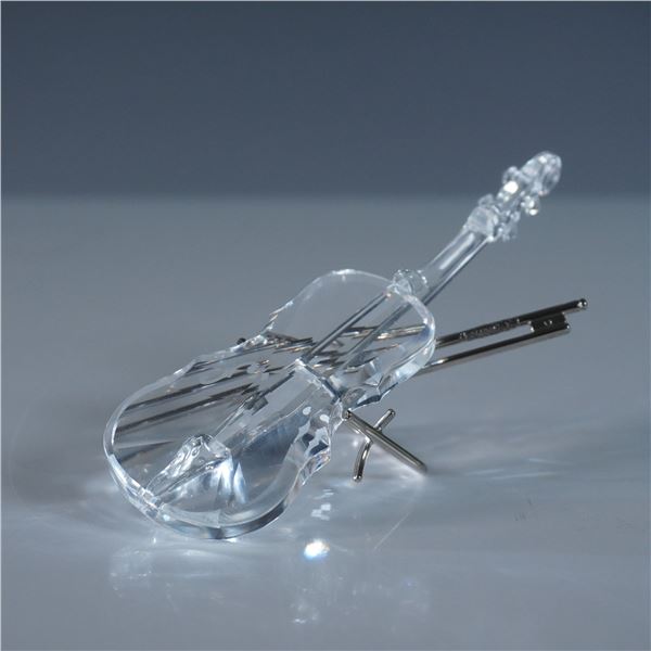 Swarovski Crystal Figurine, Violin with Stand