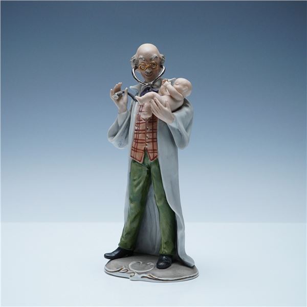 Capodimonte Porcelain Figurine, Doctor with Baby by Pucci