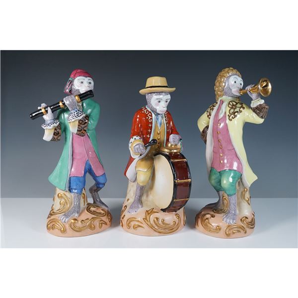 3pc  Andrea by Sadek Porcelain Monkey Band Figurines