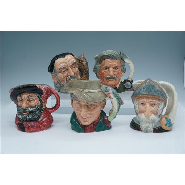 5pc Royal Doulton Toby Jugs, Don Quixote & More